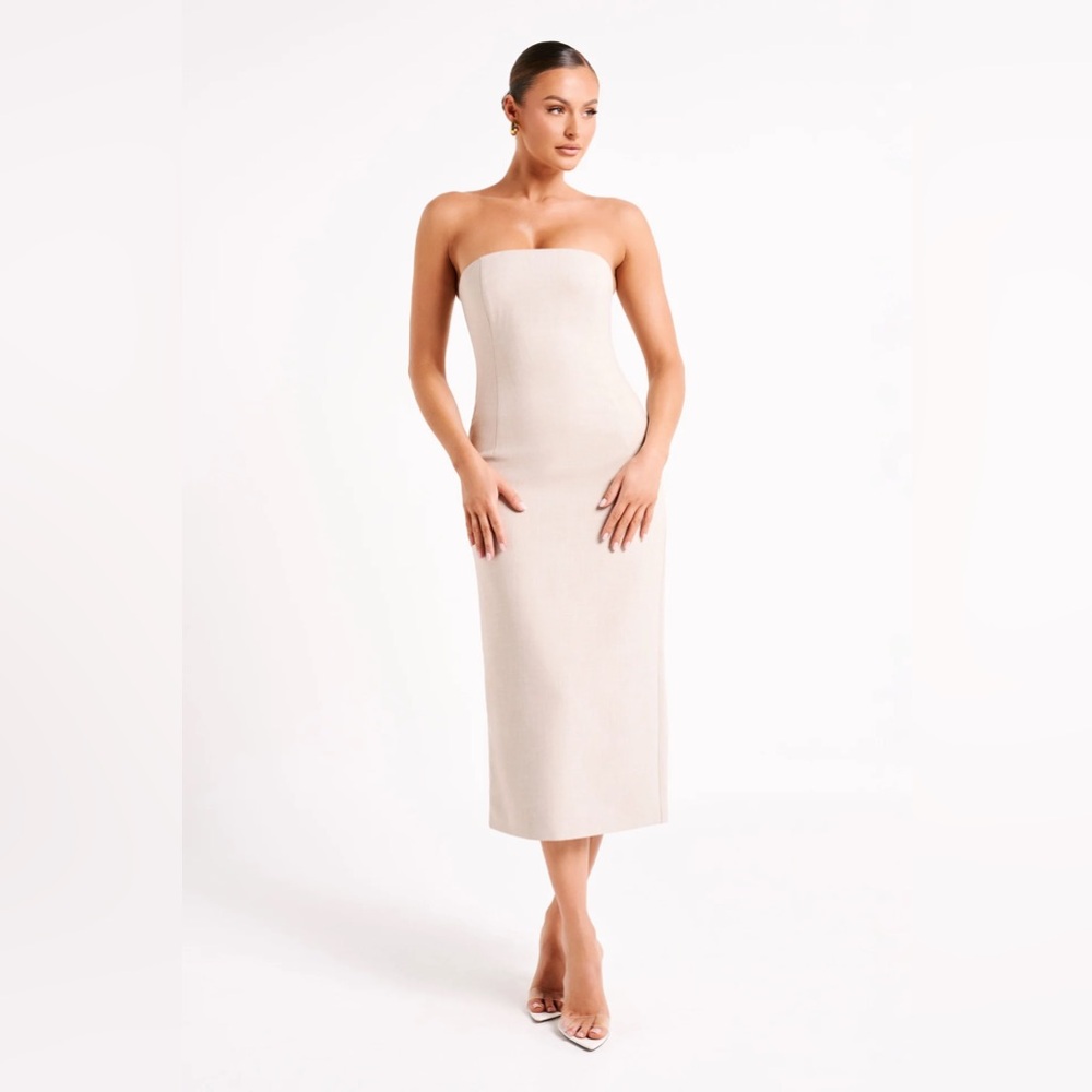 Meshki Sable Textured Midi Dress